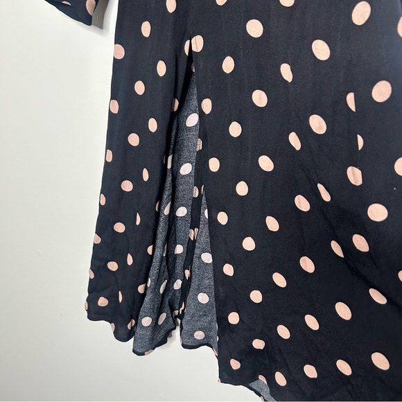 Reformation Black and Pink Polka Dot Long Sleeve Dress - Picture 7 of 9